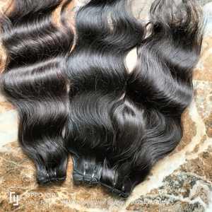 Authentique tissage de cheveux de temple vierge du sud de l'Inde Extensions de cheveux humains bruts Perruque naturelle Exportation d'usine - Product Image 5