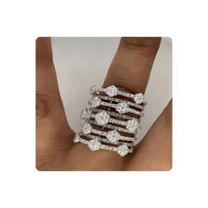 แหวนทอง14kt ดีไซน์เนอร์พร้อมเพชรห้องแล็บผู้ผลิตขายส่งอินเดียสำหรับงานปาร์ตี้เครื่องประดับได้รับการรับรองสำหรับวันครบรอบ - Product Image 3