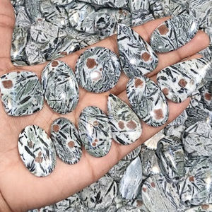 Hornblende Gemstone Cabochon Semi Precious Hornblende Loose Gemstone For Jewelry - Product Image 4