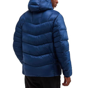 Doudoune tendance en cuir pour hommes de grande taille personnalisé hiver veste à capuche en duvet d'entraînement avec fermeture éclair pour hommes manteau pour hommes - Product Image 6
