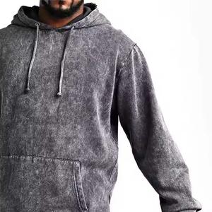 Conjunto Deportivo con Capucha para Hombre, Color Gris Lavado, Manga Larga, Corte Holgado, Informal, para Otoño, Pantalones Deportivos Transpirables de Algodón - Product Image 5