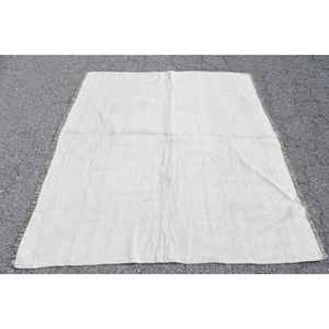 Tapis turc vintage, tapis d'appoint de 5,6 x 4,9 pieds, tapis oriental blanc et marron - Product Image 3