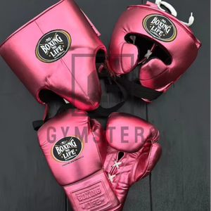 GYMSTERO Ensemble d'entraînement de boxe en cuir de vachette véritable multicolore de haute qualité avec sangle de poignet réglable à boucle auto-agrippante – Vente en gros - Product Image 1