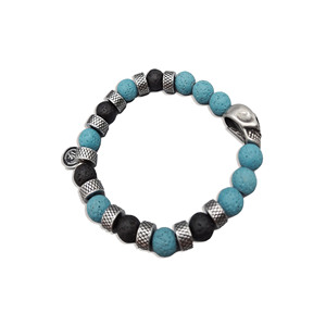 Customized Punk Style Natural Stone Beads <b>Bracelet</b> with Stainless Steel Comes in Box Bag-Fashion <b>Charm</b> <b>Bracelets</b> - Product Image 2