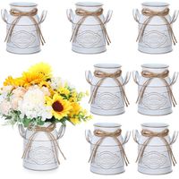 Vase à fleurs en cuivre galvanisé à décor d'événement naturel avec accent de corde pour les mariages à la ferme, les aménagements de jardin confortables pour le style de patio