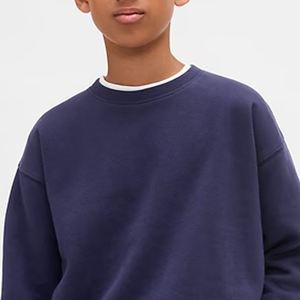 เสื้อสเวตเชิ้ตเด็กผู้ชาย ดีไซน์แบบสวม คอทรงกลม แขนยาว สีพื้น ราคาถูก คุณภาพเยี่ยม เย็บอย่างดี ทรงหลวม ไหล่ตก - Product Image 2