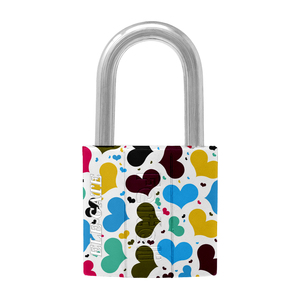 Lucchetto in Ferro Bianco da 50mm con Motivo a Cuore, Impermeabile, in Lega di Zinco e Acciaio, con Combinazione Numerica a Chiave - Product Image 4