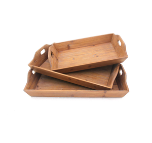 ถาดเสิร์ฟอาหารไม้อะคาเซียถาดเสิร์ฟอาหารดีไซน์แบบชนบทถาดเสิร์ฟโลโก้ตามสั่ง - Product Image 4