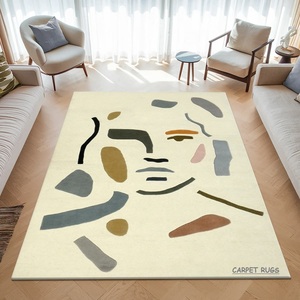 Alfombra de lana moderna hecha a mano, alta exploración de mechones, identidad abstracta, Material de algodón duradero para sala de estar, juegos de alfombras - Product Image 1
