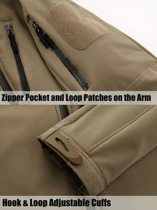 Chaquetas Softshell deportivas personalizadas para hombre, abrigos para acampar al aire libre, chaqueta térmica impermeable de carcasa suave con capucha, ropa de trabajo - Product Image 5