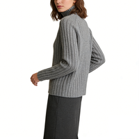Pull en cachemire 100% pur pour femme, col haut, tricoté, manches longues, pull tendance