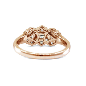 Drop Shipment Classic High End 18k Solid Rose Gold Natural Diamond Round Small Cluster Ring for Women Wedding Anniversary Party - Product Image 3