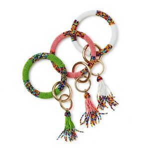 Porte-clés à broderie perlée multicolore de luxe fait à la main sac décoratif tendance voiture vélo Style classique pour mariage dernière conception - Product Image 5