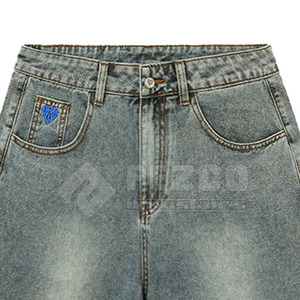 Concevez vos propres shorts en jean décontractés pour hommes, taille élastique, 100% coton, service OEM, respirants, séchage rapide, en stock - Product Image 3