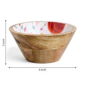 Cuenco de madera de mango de Sienna quemado hecho a mano de lujo, paquete de 2 aperitivos decorativos y servicio de sopa de frutas secas - Product Image 5