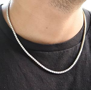 ILLUSION SET DIAMOND TENNIS CADENA VVS1 Moissanite Con En Plata Esterlina 925 Pass The Diamond Tester - Product Image 3