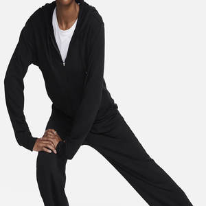 Venta al por mayor de alta calidad de las mujeres 100% jersey de lana de algodón personalizado de peso pesado cremallera Sudadera con capucha esencial 2024 - Product Image 4