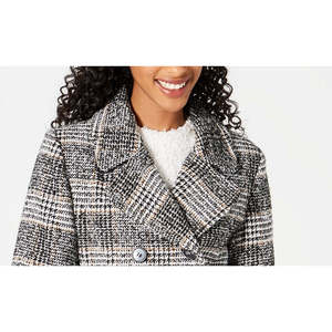 Maralyn Me Giacca Peacoat Doppio Petto Reversibile per Ragazzi, in Tessuto Traspirante Tinto in Tinta Unita Cammello a Quadri, Taglie XS-XL - Product Image 2