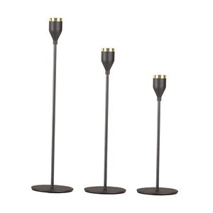 Juego de portavelas decorativo para el hogar, soporte de vela de Metal en hierro, soporte de vela con revestimiento de polvo negro - Product Image 1