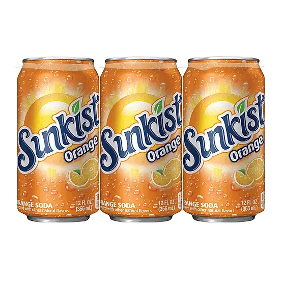 サンキストソフトドリンク2Lボトル | サンキストオレンジソーダミニ缶10個/7.5液量オンス