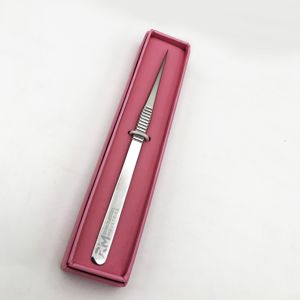 RMI nouveauté poignée longue pince à épiler pour Extension de cils en acier inoxydable argent pince à cils boîte d'emballage avec support - Product Image 1