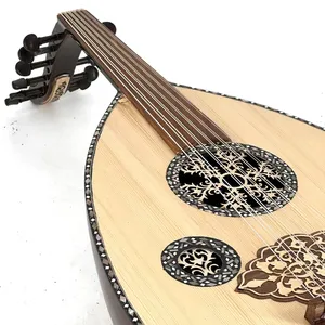 Oud Profesional de 11 Cuerdas - Lira Árabe Hecha a Mano con Incrustaciones de Ébano y Madera de Burl - Product Image 4