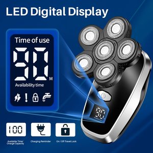 Afeitadora Eléctrica Inalámbrica Recargable para Hombre, Maquinilla de Afeitar Rotatoria de Triple Cuchilla para Cara, Cuerpo y Barba, Resistente al Agua IPX7 - Product Image 1