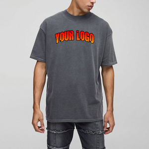 เสื้อยืดผู้ชายผ้าคอตตอน100% ซักได้เสื้อโอเวอร์ไซส์แขนสั้นใส่สบายระบายอากาศได้ดีปักโลโก้ตามสั่ง - Product Image 4