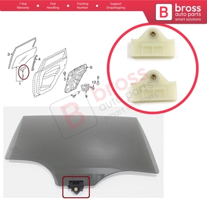 BWR5589 Regulador de ventana trasera Clips de soporte de corredor de vidrio para Tucson MK3 TL Nexo MK1 FE Sportage MK4 QL Niro MK1 DE 83412-A4000 - Product Image 5