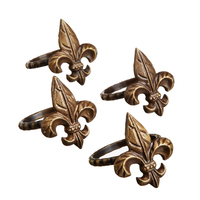 Chaman India – Nouvelle Pince à Serviette Contemporaine en Laiton et Cuivre Antique, Forme Fer à Cheval, Largeur 4,5 cm, Idéale pour Restaurants et Mariages, Métal Écologique