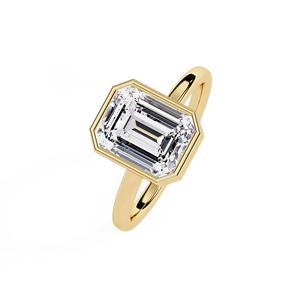 Elegant Simple <b>14K</b> Solid <b>Gold</b> Band 1.0CT 2.0CT 3.0CT IGI Ceretified Emerald Cut Lab Grown Diamond <b>Rings</b> Engagement <b>Rings</b> Gifts - Product Image 4