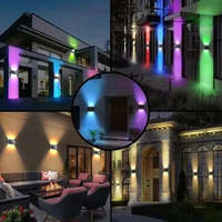 La mejor lámpara de pared solar LED moderna para exteriores para el hogar decorativo IP65 blanco cálido 3000K tira larga Base de acero inoxidable cuerpo de PC