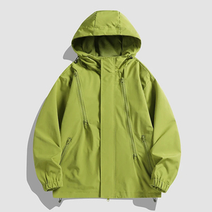 <b>Men's</b> Hooded Jacket Spring and Autumn Solid Color Windproof and Waterproof Outdoor <b>Work</b> Jacket - Product Image 1