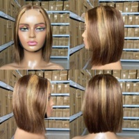 Proveedor Mayorista de Pelucas Vietnamitas, Peluca de Cabello Natural Color Piano, Peluca de Cabello Humano Liso SDD de 8 Pulgadas 2X6
