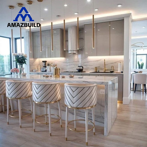 AMAZBUILD Armoires de <span class=keywords><strong>cuisine</strong></span> modulaires modernes Style européen Laque <span class=keywords><strong>Cuisine</strong></span> Designs Made In China - Product Image 1