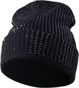 Gorro de Invierno de Alta Calidad para Hombre, Gorro de Punto con Pedrería y Logotipo Personalizado - Product Image 1