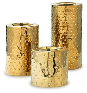 Pot à bougie artisanal très vendu, écologique, léger, cylindrique, en métal doré, pour la maison, les restaurants et la décoration de mariage - Product Image 2