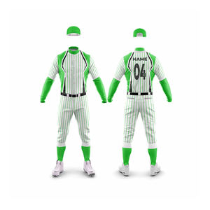 Uniforme de béisbol personalizado OEM al por mayor para hombres, conjuntos estampados de poliéster transpirable en su propio diseño, uniforme en blanco - Product Image 1