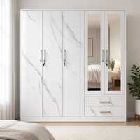 Nouvelle garde-robe et armoire de maquillage modernes de luxe avec miroir éclairé armoire de rangement ensemble de vanité pour meubles de chambre à coucher