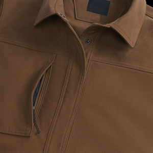 Street Wear <b>Canvas</b> <b>Jacket</b> for Men's Dark Brown Color Slim Fit Long Sleeve Breathable Windproof Quick Dry Winter Outdoor Front - Product Image 6