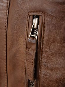 Chaqueta de cuero negro de manga larga para hombre, servicio OEM 2025, chaqueta de invierno con cuello levantado para hombre - Product Image 4