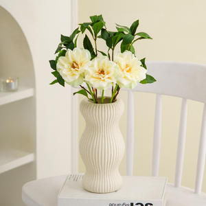 Jarrón de Cerámica Blanco Nórdico, Jarrón de <span class=keywords><strong>Flores</strong></span> Rosa Degradado para Decoración del Hogar, Centro de Mesa Moderno <span class=keywords><strong>y</strong></span> Minimalista, Hierba de Pampas, <span class=keywords><strong>Flores</strong></span> <span class=keywords><strong>Secas</strong></span> - Product Image 3