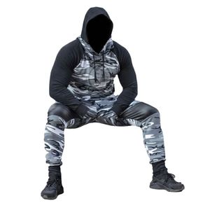 Tùy Chỉnh Màu Be Sa Mạc Camo Áo Thun Tracksuit Người Đàn Ông Màu Đen Raglan Tay Áo Hoodie Jogger Thiết Lập Chiến Thuật Phù Hợp Với Ngoài Trời - Product Image 5