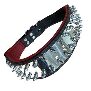 ปลอกคอสุนัขหนังขนาดใหญ่พร้อมการตกแต่งด้วยลูกไม้สไตล์ตะวันตกสำหรับงานหนักคุณสมบัติการฝึกอบรมรูปแบบสัตว์ที่ยั่งยืน - Product Image 2