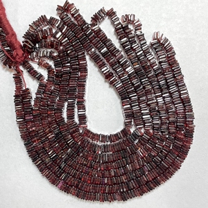 Cuentas Heishi cuadradas de granate rojo, piedras preciosas naturales de 5MM, Centro de hebra larga de 14 pulgadas perforado para la fabricación de joyas - Product Image 5