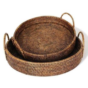 ถาดหวายทรงกลมถาดเสิร์ฟอาหารจากผู้ผลิตในอินเดีย - Product Image 3