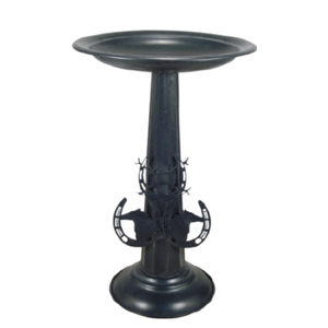 Baño de pájaros de Metal con acabado de cobre antiguo con Pedestal hecho a mano para jardín, balcón, uso decorativo al aire libre - Product Image 4