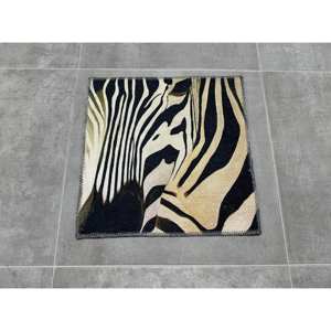Tapis imprimé zèbre : motif animal abstrait, paillasson antidérapant, tapis fin non tissé - Product Image 1