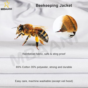 Chaquetas blancas ligeras a prueba de picaduras para hombres y mujeres, apicultores con cintura elástica, puños y velo de esgrima. - Product Image 5