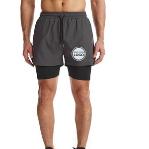 Pantalones cortos deportivos 2 en 1 para hombre, pantalones cortos de malla para gimnasio, pantalones cortos ligeros para entrenamiento de Culturismo - Product Image 4